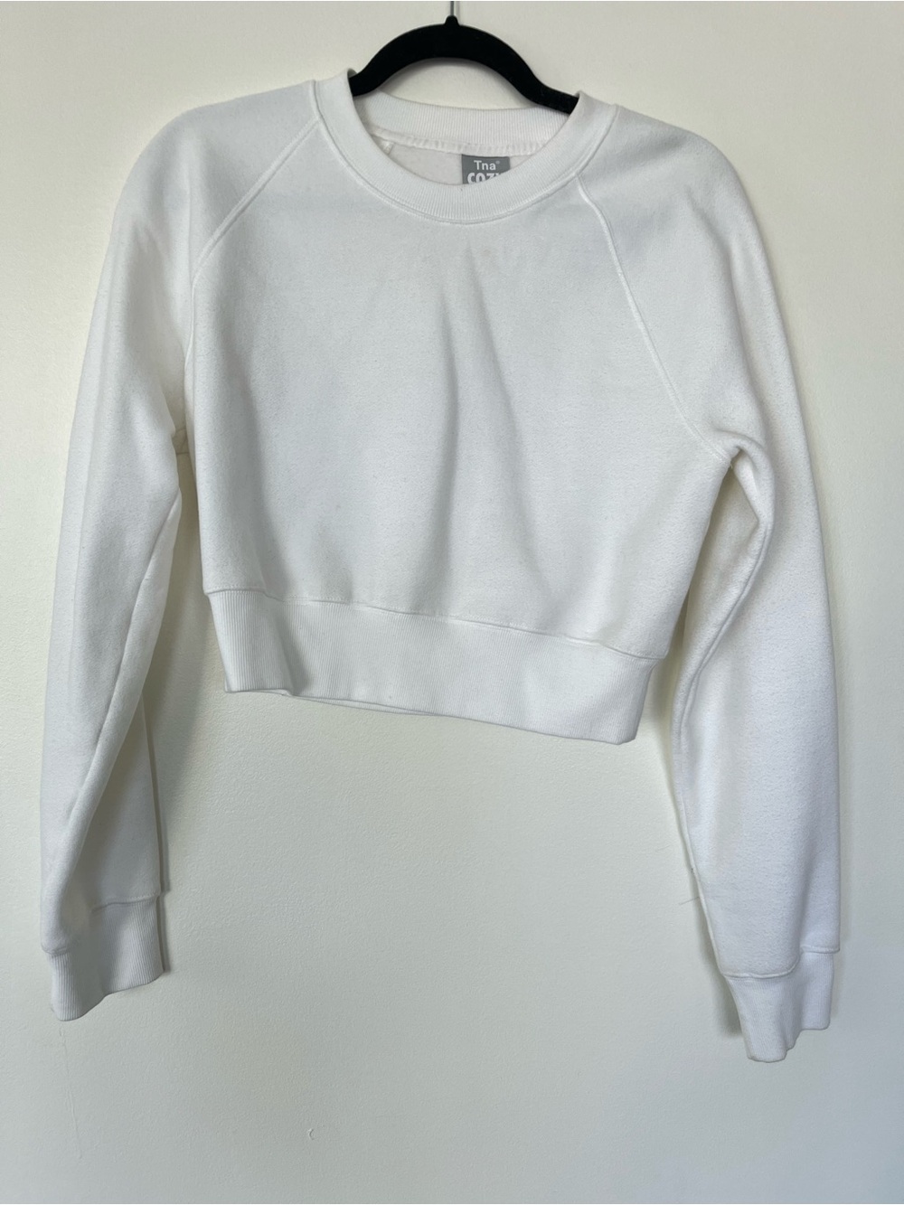 White Cropped Crewneck Sweatshirt - Women